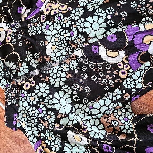 Floral Ted Baker Dress - Black and Purple - Picture 4 of 5